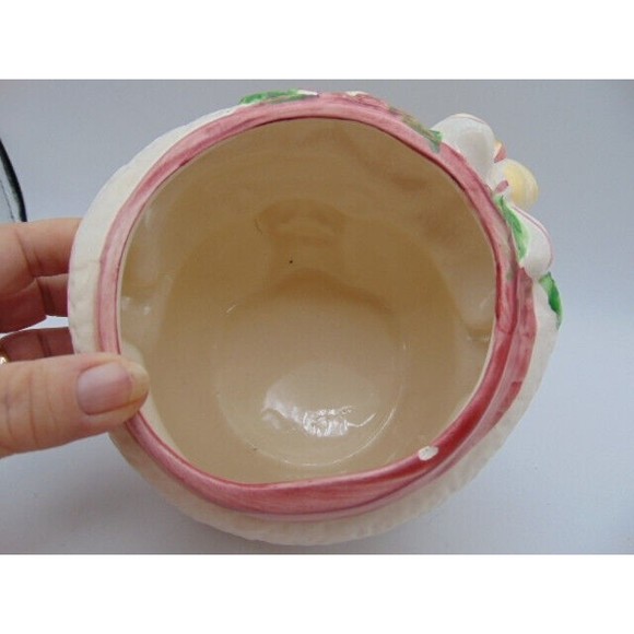 Small Brown Christmas Teddy Bear Cookie or Candy Jar Ceramic Hand Painted - Picture 6 of 12